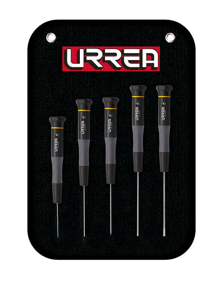 Juego destornilladores ESD Plana 5 pzas estuche lona Urrea