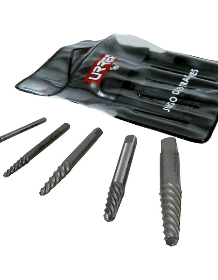 Juego extractor "cola de cochino" para tornillos 5 pzs Urrea