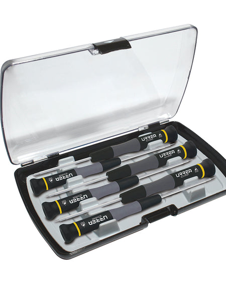 Juego destornilladores ESD Plana 6 pzas caja plástica Urrea