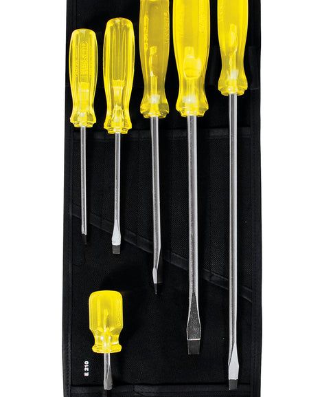 Juego 6 destornilladores ámbar barra redonda pta plana Urrea