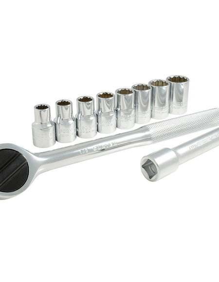 Surtek Juego de 10 dados y accesorios métricos 1/2"