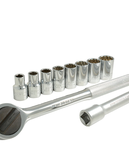 Surtek Juego de 10 dados y accesorios en pulgadas 1/2"