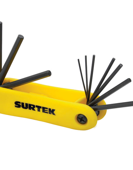 Juego de 7 llaves hexagonales métricas tipo navaja Surtek