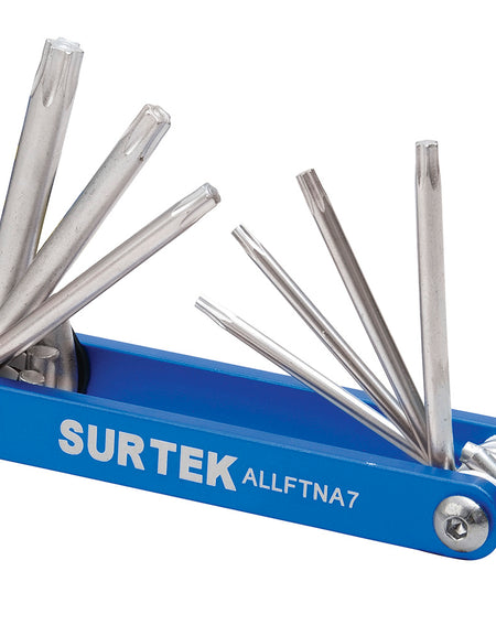 Juego de 7 llaves hexagonales Torx® tipo navaja Surtek