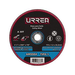 Disco abrasivo tipo 1 para acero inoxidable 4-1/2" x 3/64" uso general