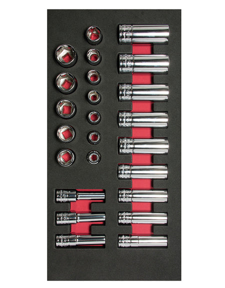 Juegos dados 3/8" Métricos cortos & largos 24 pzs Urrea