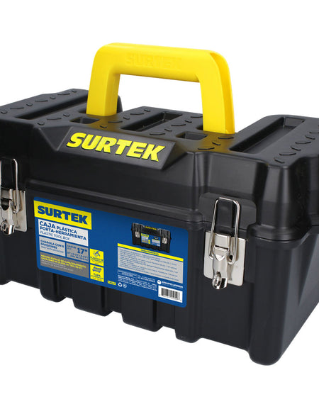 Surtek Caja portaherramientas plástica 17" broches metal