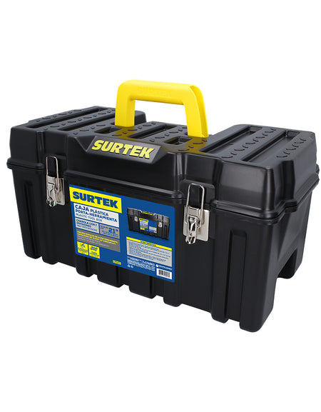 Caja portaherramientas plástica 21" con broches metálicos Surtek