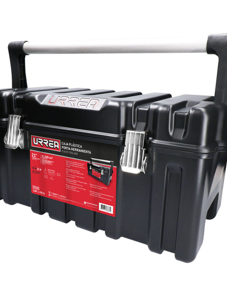 Caja portaherramientas plástica 21" con broches metálicos