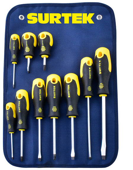 Surtek Juego 10 destornilladores bimaterial est. combinado