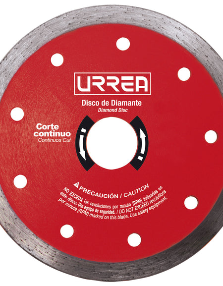 Disco de diamante uso industrial corte continuo 4 1/2" Urrea