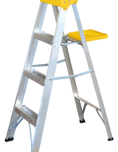 Surtek Escalera de aluminio tipo tijera, 3 peldaños, 1.21mt