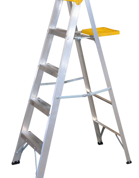 Surtek Escalera de aluminio tipo tijera, 4 peldaños, 1.54mt