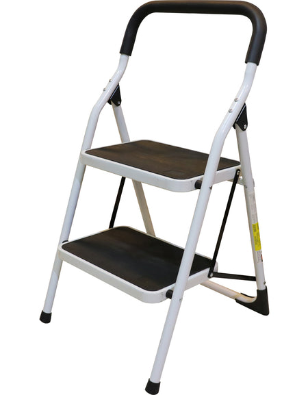 Escalera tubular plegable taburete acero 2 escalones Surtek.