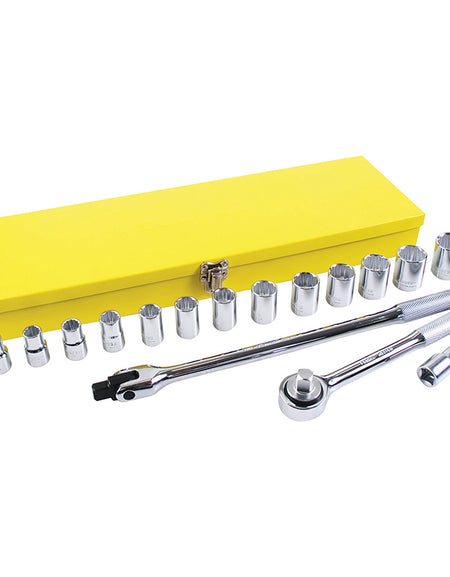 Surtek Juego de 18 dados y accesorios métricos 1/2"