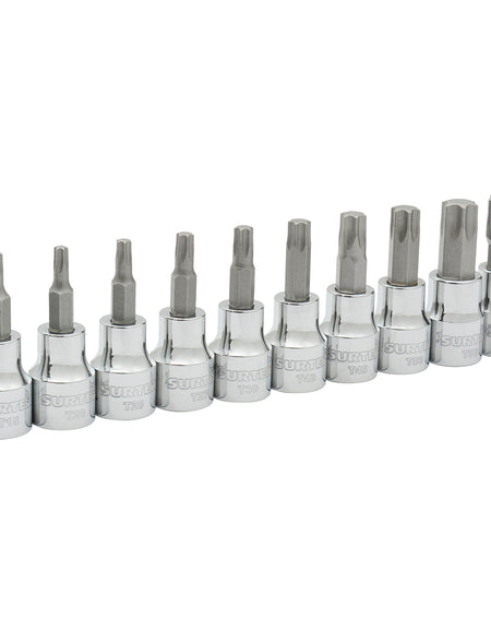 Juego de 10 dados punta hexagonal métricos 1/4" Surtek