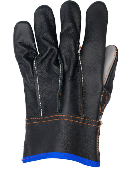 Surtek Guante de piel tipo bloquero para construcción y manejo de materiales abrasivos, con puño corto de expulsión rápida, unitalla, con refuerzo de carnaza en palma y dedos.