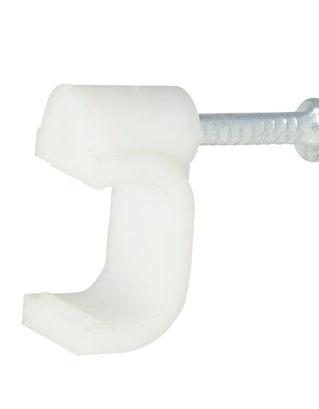 Grapa para cable dúplex 8 mm blanco 20 piezas Surtek