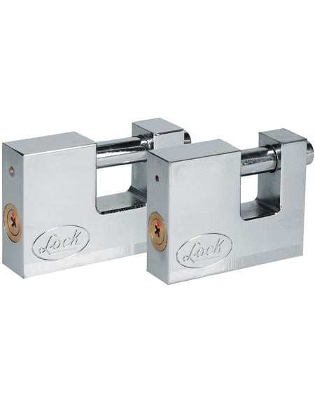 Juego de 2 candados para cortina cromo 80mm Lock