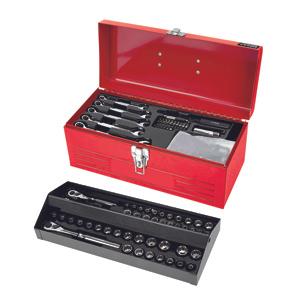 Juego de dados y accesorios en caja metálica 130 piezas