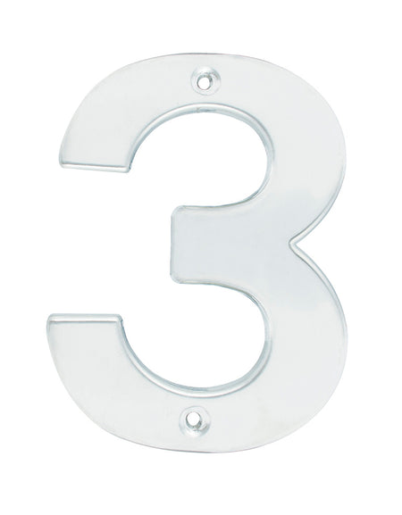 Numero 3 bold 4" cromo satinado Lock