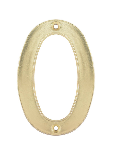 Numero 0 slim 4" latón brillante Lock