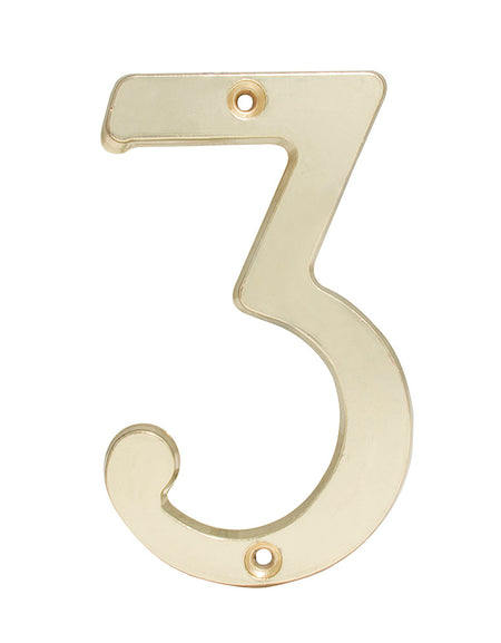 Numero 3 slim 4" latón brillante Lock