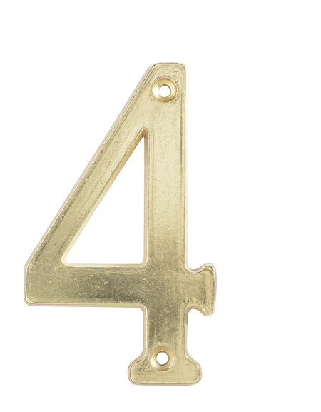 Numero 4 slim 4" latón brillante Lock