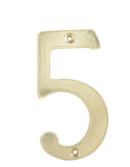 Numero 5 slim 4" latón brillante Lock