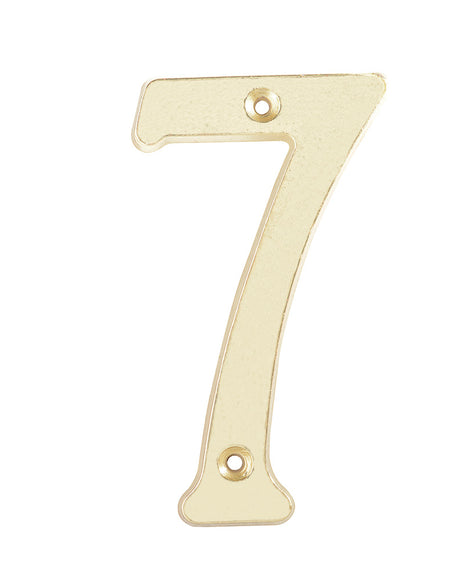 Numero 7 slim 4" latón brillante Lock