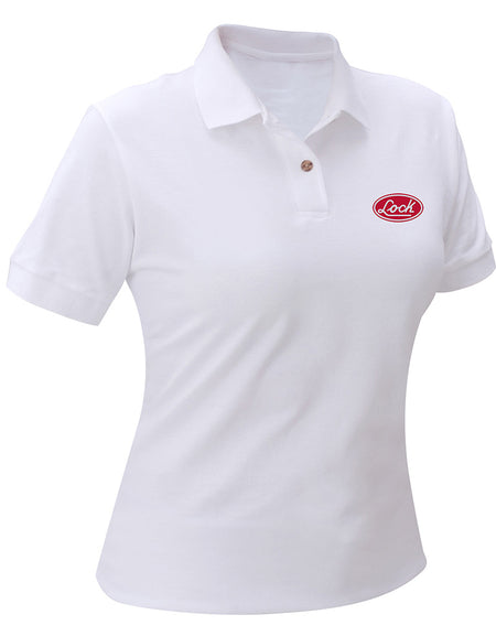 Playera tipo polo para dama Lock blanca talla M Lock