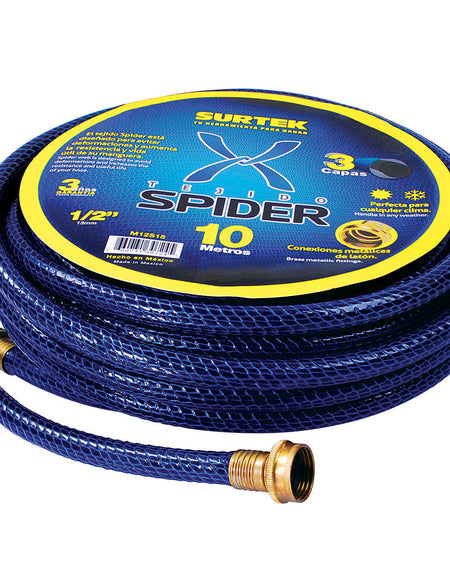 Manguera Spider 1/2" armada con conector metálico 10m Surtek