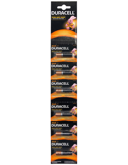 Tira de pilas Duracell AAA con 6 pzas. Surtek