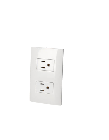 Placa con 2 contacto aterrizado blanco Surtek