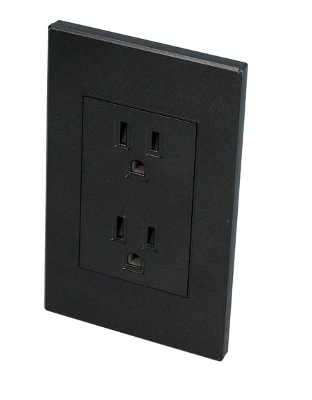 Placa con contacto dúplex negro 1/1 Surtek.