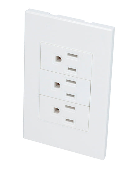 Placa con 3 contactos blanco 1/3 Surtek.