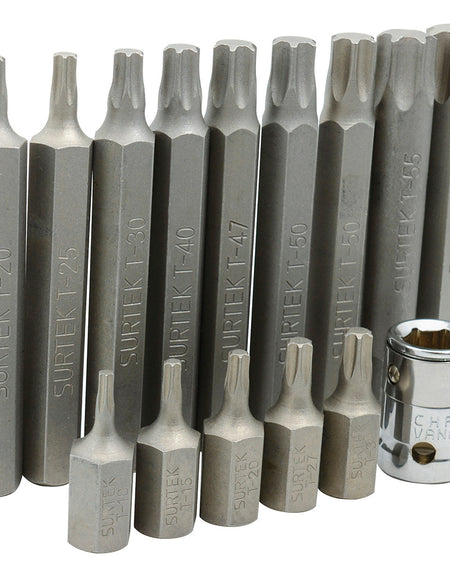 Juego de 15 puntas Torx® intercambiables en juego Surtek