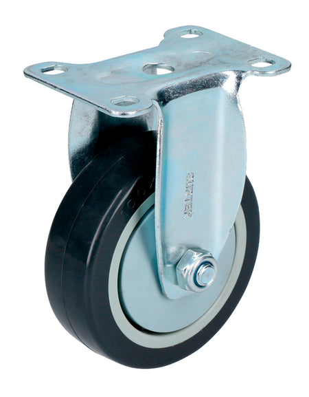 Rodaja de polipropileno y poliuretano fija de 4" Surtek