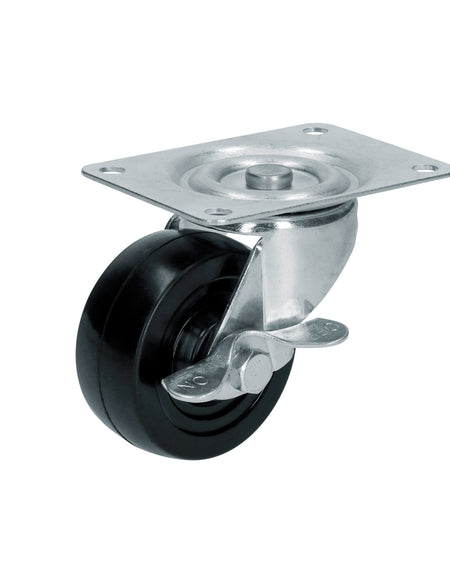 Rodaja de hule giratoria con freno de 3" Surtek