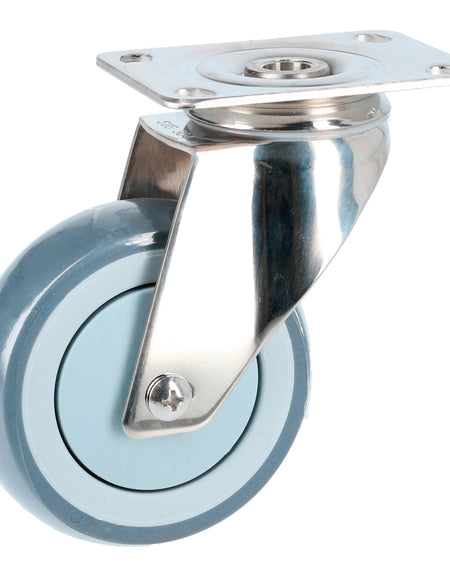 Rodaja de TPR giratoria 4" con herrajes de acero inoxidable Surtek