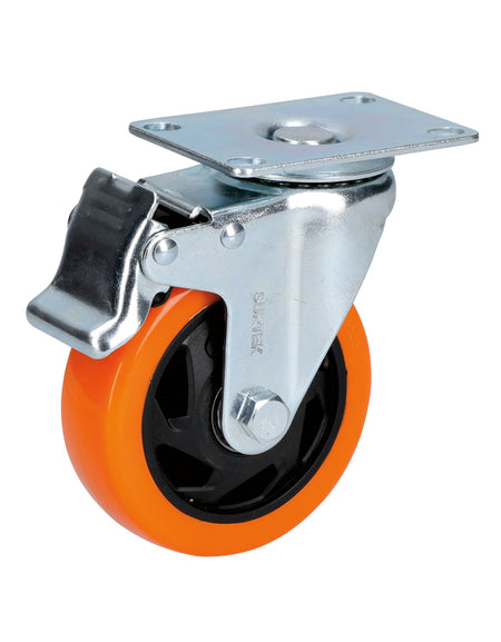 Rodaja de PVC giratoria con freno de 2 1/2" Surtek