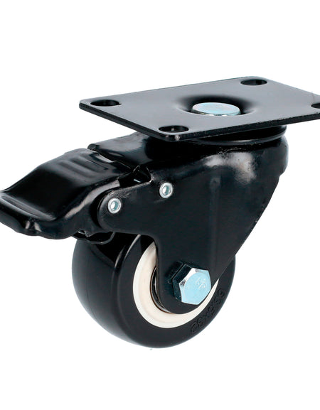 Rodaja de PVC negro giratoria con freno 3" Surtek