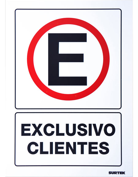 Señal "Exclusivo clientes" Surtek