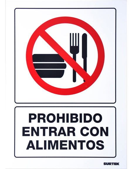 Señal "Prohibido alimentos" Surtek