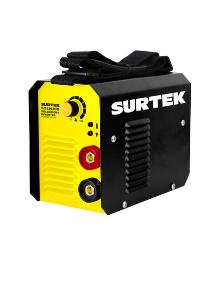 Surtek Soldadora inverter, con voltaje de entrada de 110 V, voltaje de salida de 24 V, frecuencia de 60 Hz, rango de corriente de 20 a 100 A, para electrodos E6013 Y E7018.
