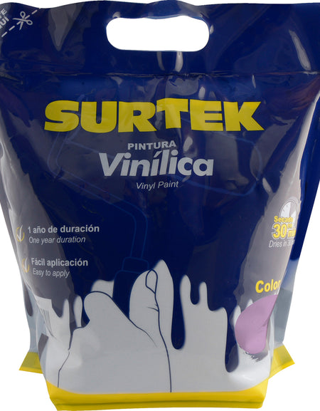 Surtek Pintura vinílica en bolsa , 3.7 Litros , Lila