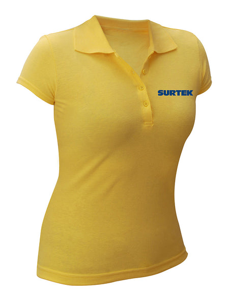 Playera tipo polo para dama Surtek amarilla talla M Surtek