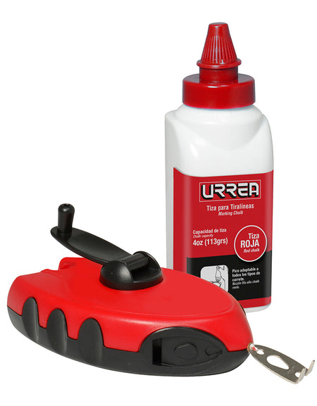 Tiralíneas de plástico 30 m con tiza Urrea