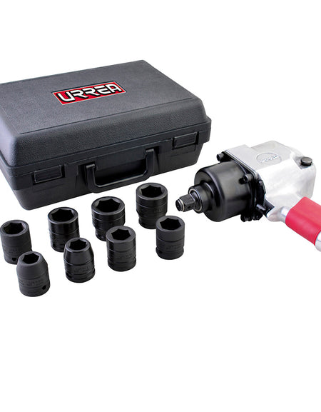 Juego pistola neumática UP776 de 3/4" 9 pzs métrico Urrea