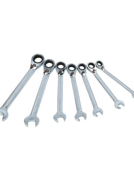 Juego llaves combinadas matraca reversibles métricas Surtek.